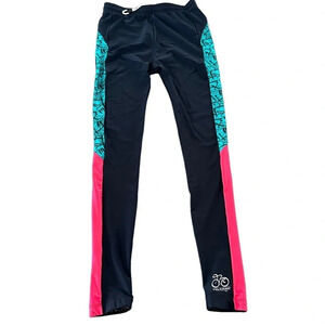 Vintage 1-800 Nashbar Mens Large Shiny Spandex Cycling Pants Neon Biking 80s 90s